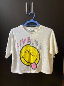 H&M Smiley Face Graphic Tee