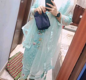 A Very Graceful Sky Blue Colour Pakistai Suit