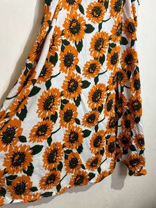 Sunflower Print Maxi Skirt