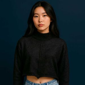 Cropped Turtleneck Sweater