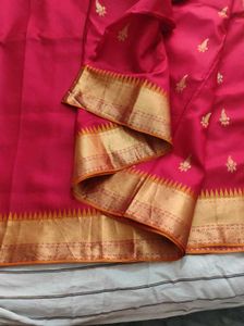 Red and gold kanchi silk Saree