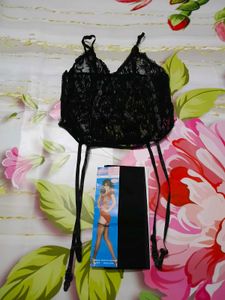 [806]Vintage Black Lace Lingerie Set
