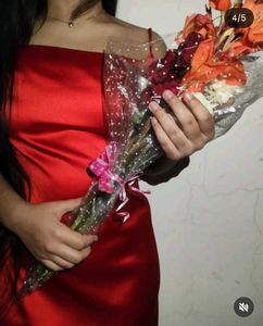 Perfect Backless Red Satin Dress
