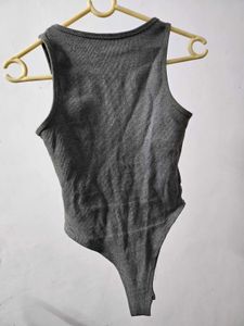 grey ribbed bodysuit