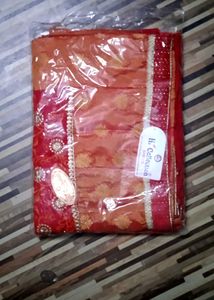 Elegant Red &amp; Orange Saree