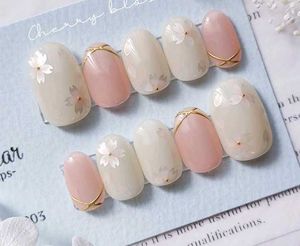 Red &amp; White Press-On Nails