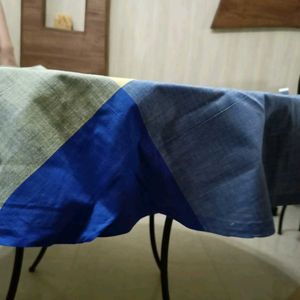 Yellow Blue Round Table Cloth