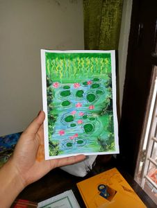Sunset Lily Pad Painting