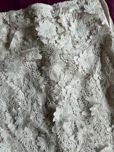 White Cutout Embroidered Skirt