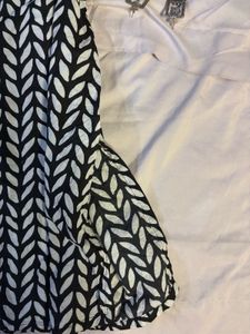 Black &amp; White Tie Strap Short Kurti.SIZE-28-34