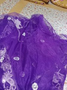 Purple Embroidered Dupatta