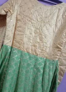 Elegant Party Wear Gown Banarsi