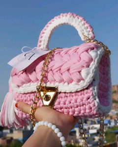 Primium Crochet Marshmallow Bag For Women And Girl