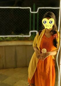 Flowy Orange Fusion Kurti