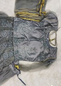 Charcoal Peplum Lehenga Suit
