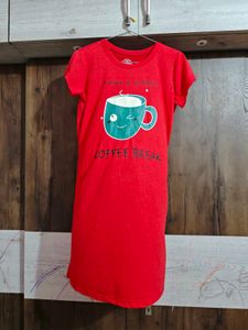 Red Tshirt Dress For Women 🆕