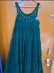 citerin Green Mirror Work anarkali kurta set