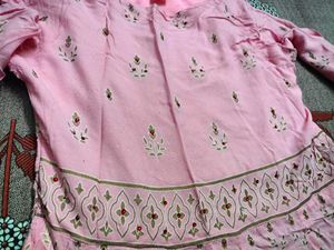 Pink Gown With Dupatta