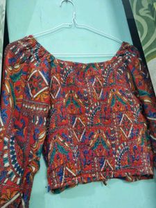Boho printed crop top