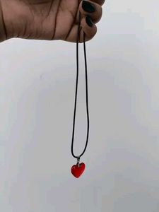 Aesthetic Red Heart Pendant Necklace ♥️🍁🍂