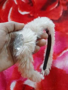 Fluffy Jewel Embellished Headband