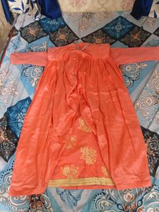 Peach Floral Kurti Set (Offer Price Already)