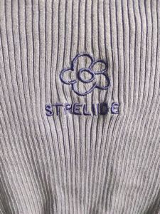 Purple Ribbed Crop Top