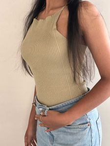 Zara Ribbed Halter Top