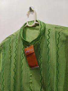 Silk Kurta Chudidar Set (Green)