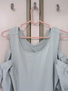 Light Blue Cold Shoulder Dress