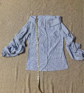 SHEIN Unity Off Shoulder Striped Buttoned Shirt