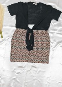 Cardigan and Skirt Set