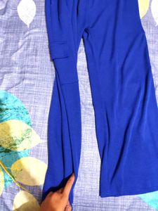 Navy Blue Flare Leg Pants