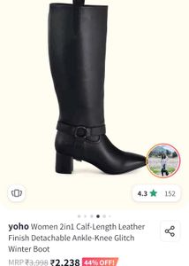 Knee Length Black Long Boots