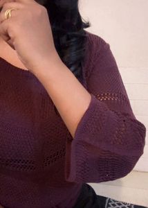Burgundy Knit top (item 1)