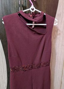 Burgundy Sleeveless  Dress