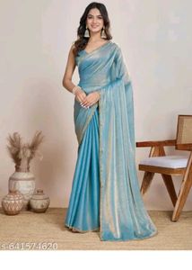 Satin Lehenga Skirt - Teal Blue