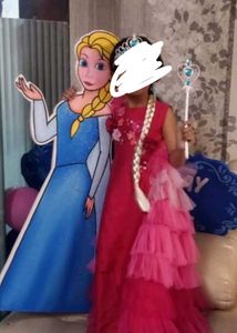 Pink Party Dress with Ruffles