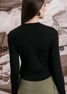 Stylish Black Cutout Top