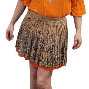 Branded Pinterest Floral Pleated Mini Skirt