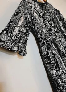 Very Beautiful Black And White Combination Dress