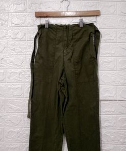 Max Women Olive Cotton Pant | Waist 26 | Hip 30 |