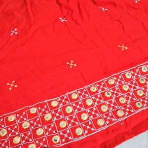 Red Embroidered Kurti