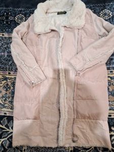 Pink Fur Trimmed Winter Coat