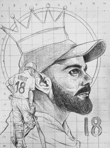 Virat Kohli Outline Drawing