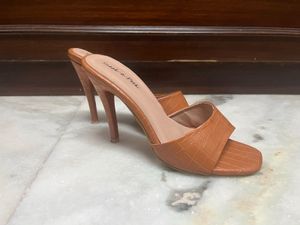 Brown Heeled Mules