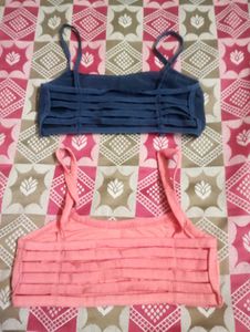 Stylish Layered Bralette Tops Set of 2 (Navy Blue)