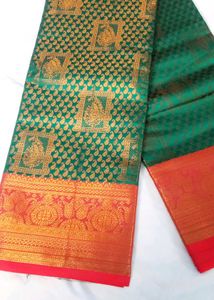 Elegant Green Silk Saree