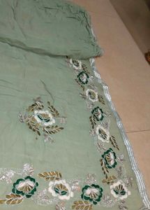 Green Embroidered Saree
