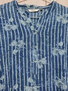 Blue Floral Print Top